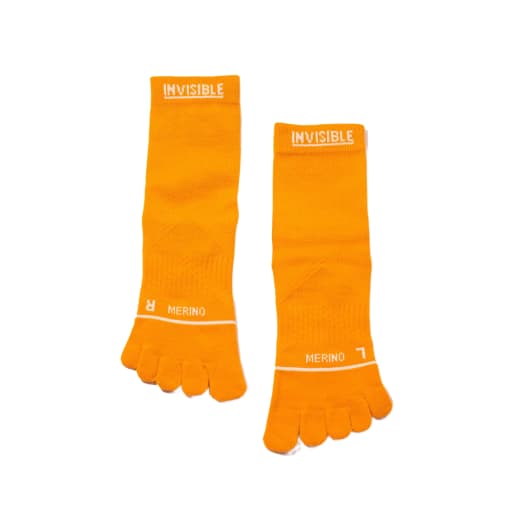 [NEW] Invisible Merino 5 Toe Targeted Cushion Crew Trail Socks by INVISIBLE COMPANY