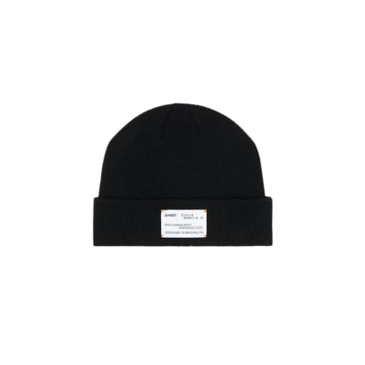 Waffle Patch Beanie - Black by Bandit Running