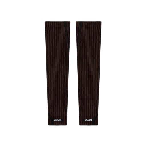Striped Cadence™ Compression Sleeves - Cacao / Black by Bandit Running