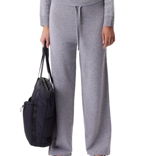 Merino Wide Leg Knit Pant - Pigeon by Whitespace