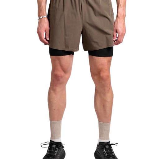 Dual Run Shorts in Khaki/Black by Windthrow