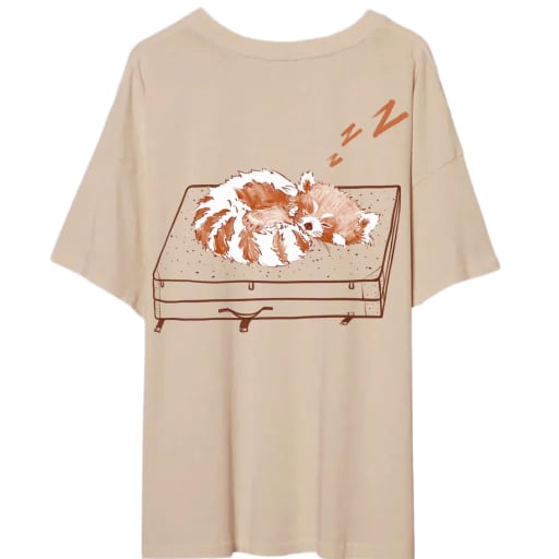 Red Panda | Oversized Tee | Sand by Hitorii