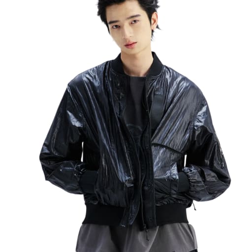 Light Metal Nylon MA-1 Convertible Jacket by MOUNTAINFEVER 