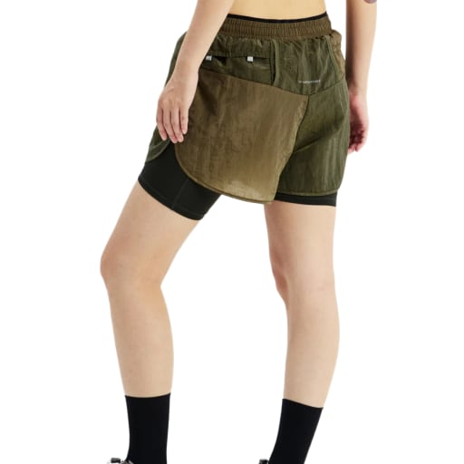 Metallic Nylon Layered Sports Shorts by MOUNTAINFEVER 