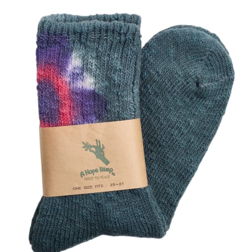 Tie-Dye Hemp Crew Sock in Bullseye by Windthrow