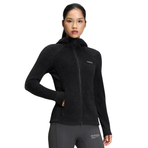 Women's Wool Loft Merino Blend Hooded Fleece Jacket by Outopia
