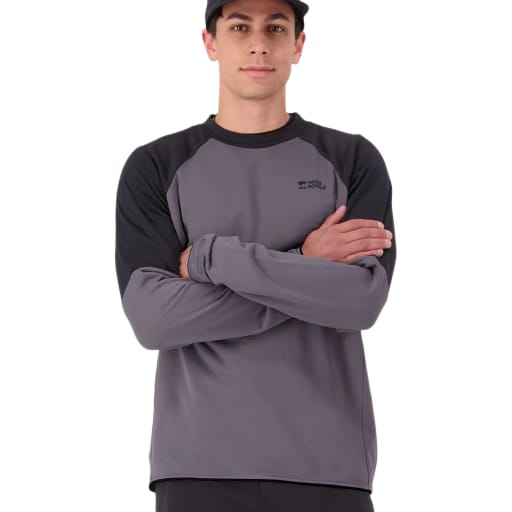 Quad Merino Fleece Pullover - Volcano / Black | Men's Sweater by Mons Royale