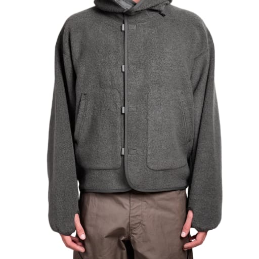 Wool Fleece Hoodie in Dark Lava by Windthrow