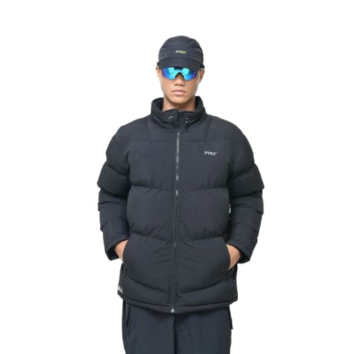 Padded Puffer Jacket Black by PYRA ELEMENTS