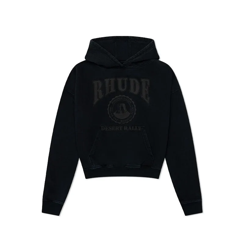RHUDE Cropped Desert Valley Hoodie Black by Weekends Chengdu