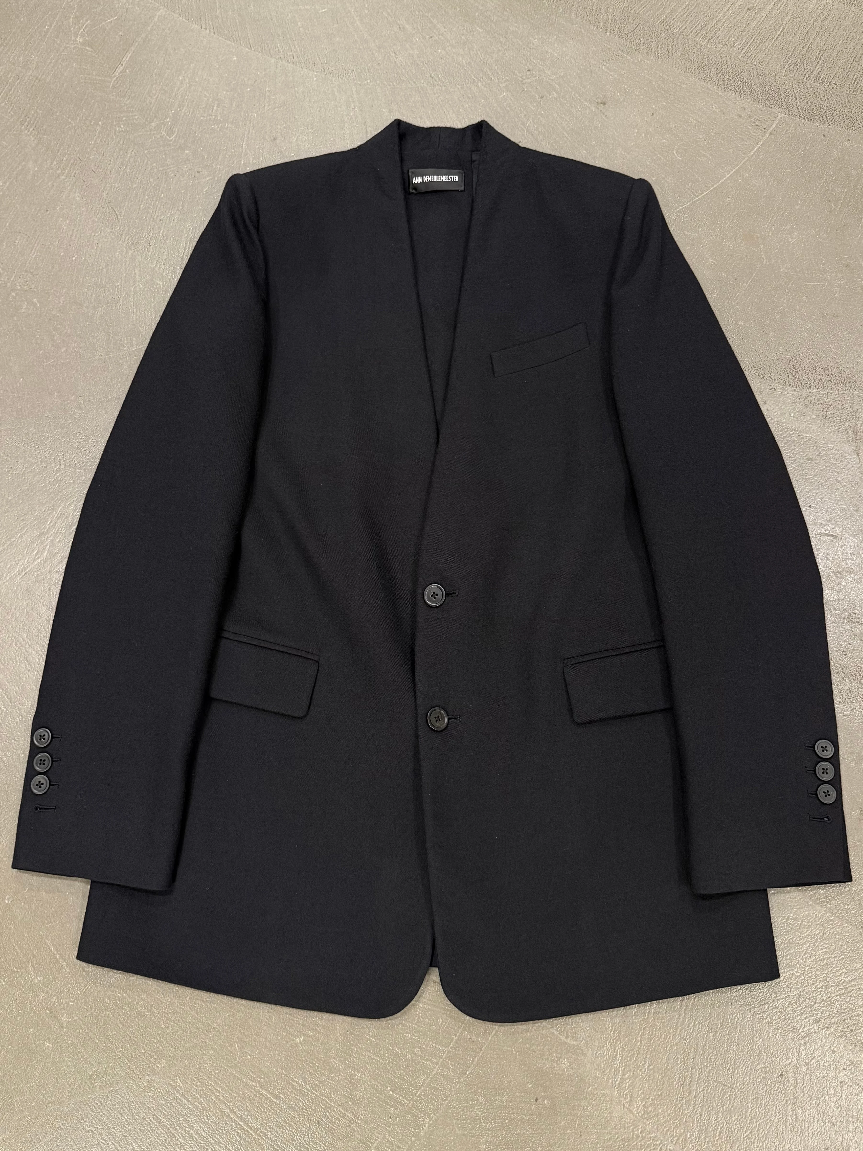 Ann Demeulemeester Sample Collarless Leather Blazer | FORM