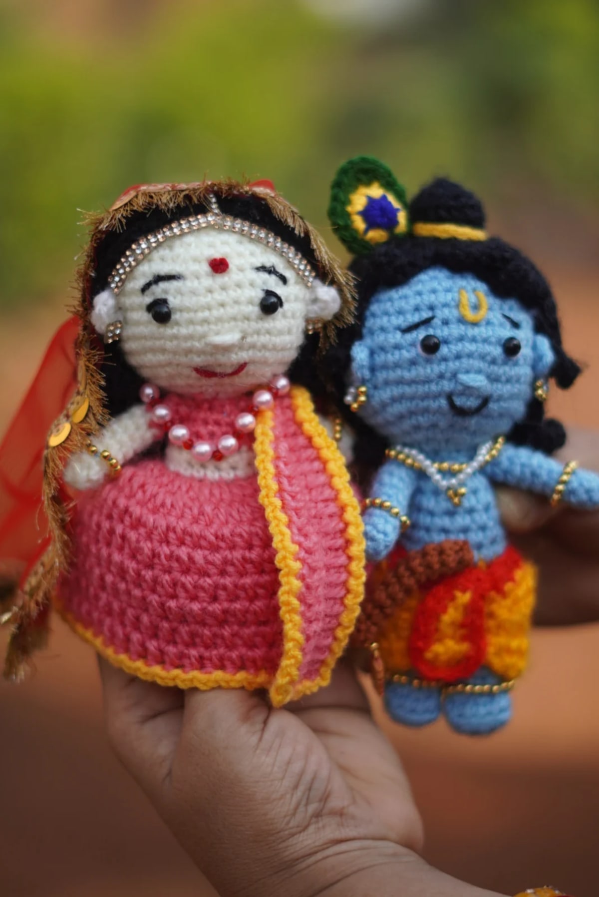 Handcrafted Radha Krishna Amigurumi Duo — image 1