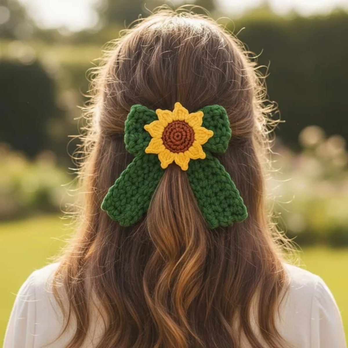 Sunflower bow clip — image 2