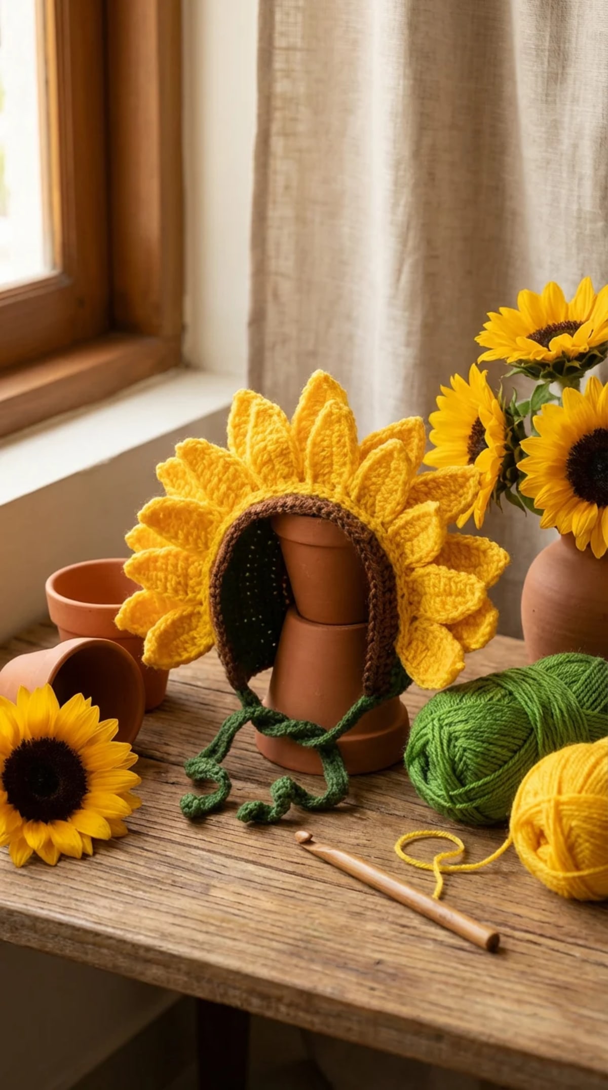 sunflower baby cap  — image 2