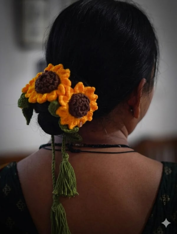 sunflower gajra tie