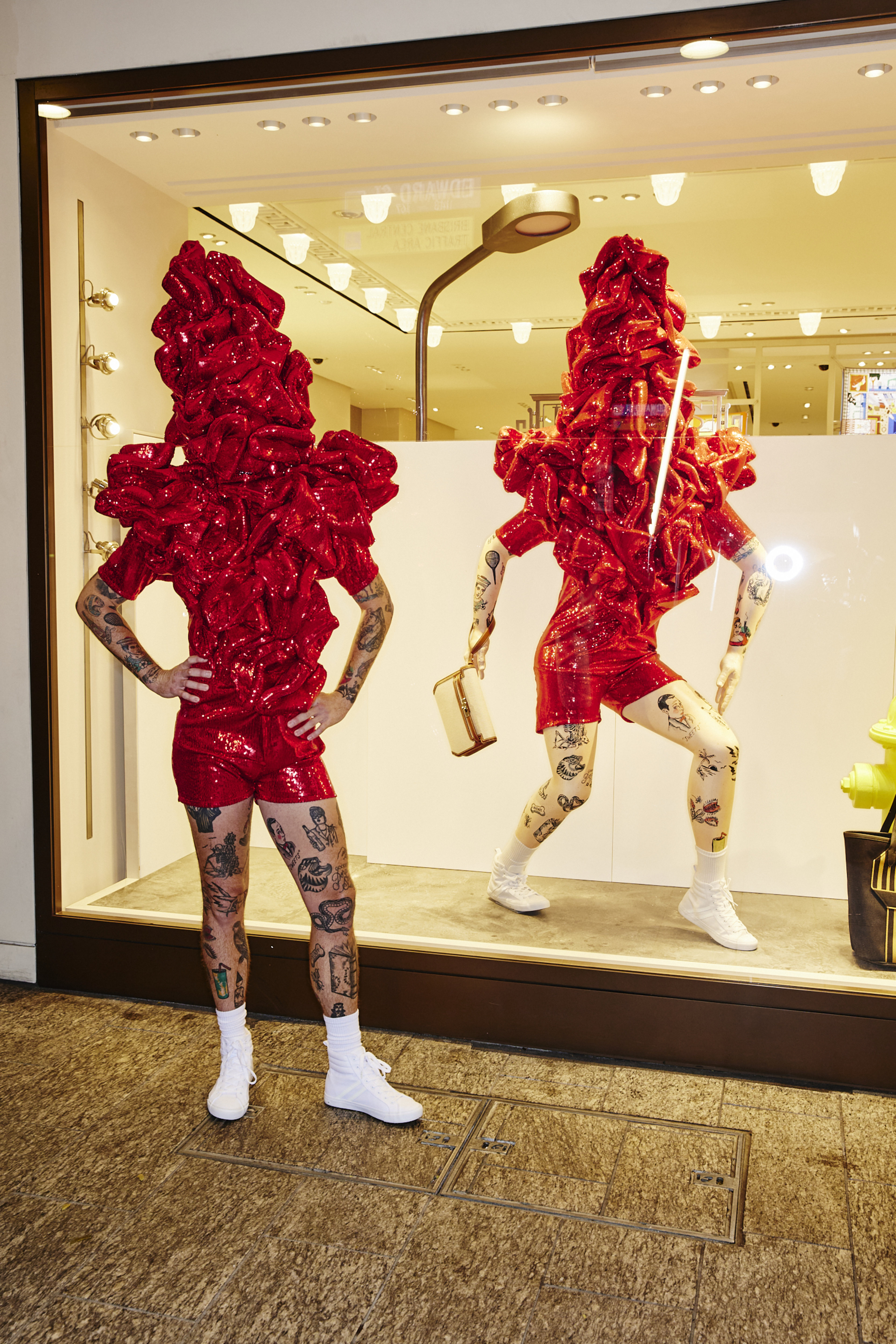 MAXCo.LAB's Client Hermès Brisbane Window Art Collaboration with Gerwyn Davies.