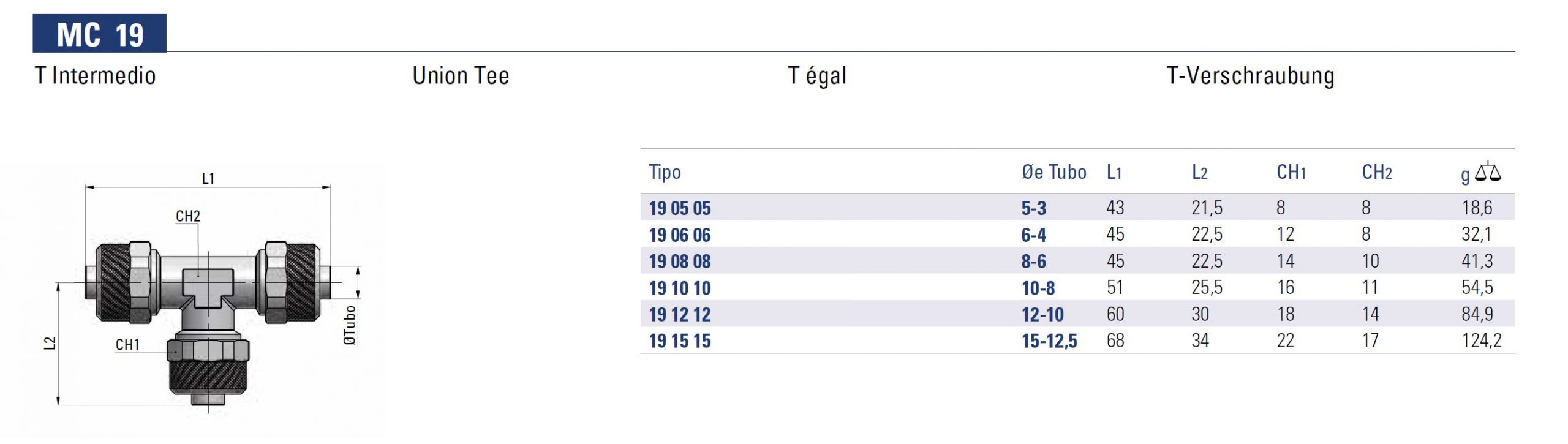 Spec Union T MC19 Max Machine Tools Metal Pneumatic Fittings