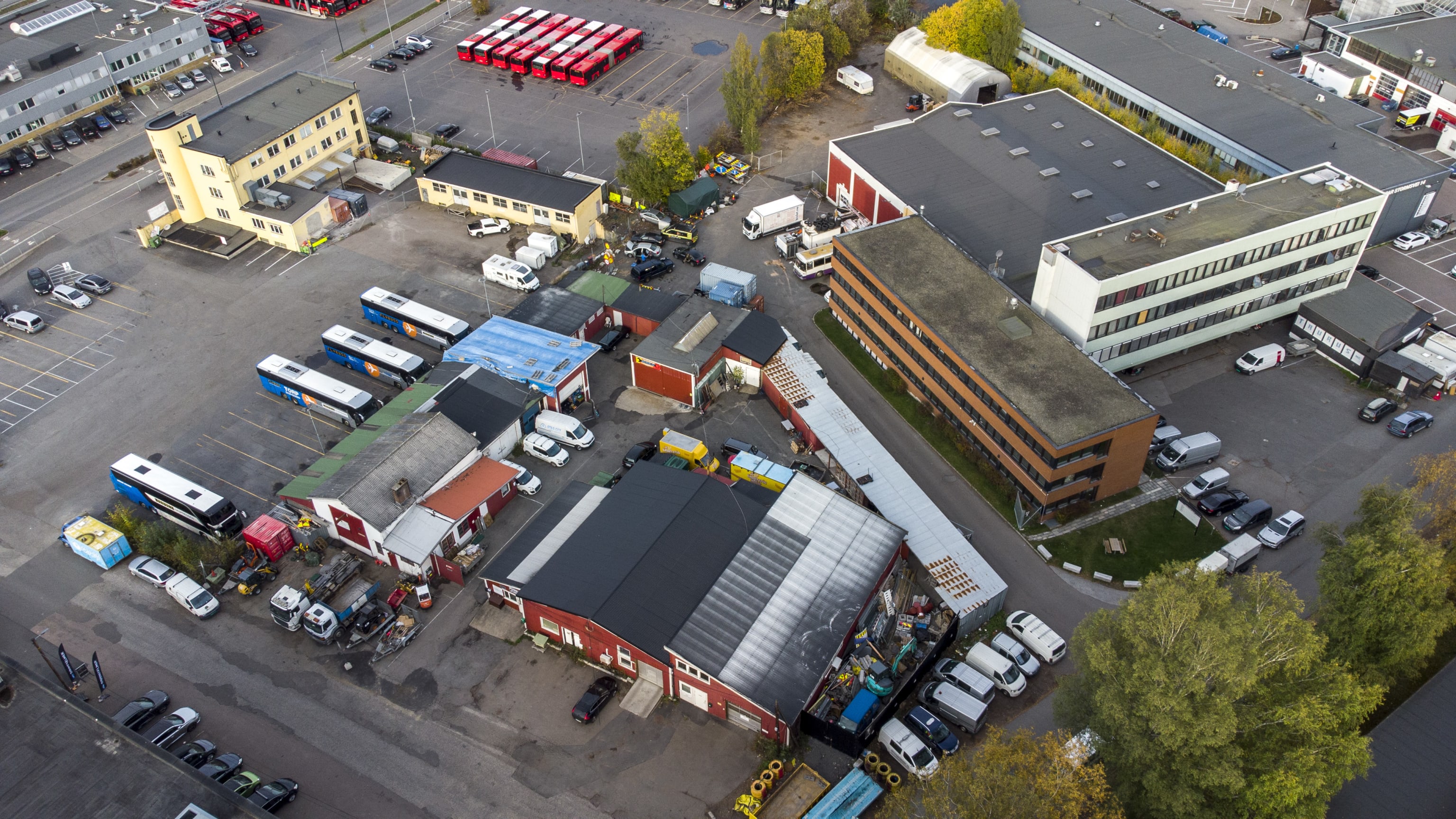 Caspar Storms vei 10 bygg sett ovenfra med drone