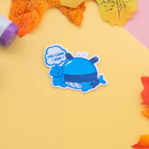 Ninja Whale Glossy Sticker