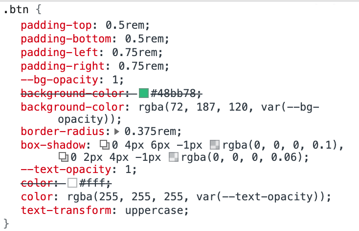 Generated style for button class