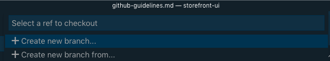 Checkout different branch or create new branch