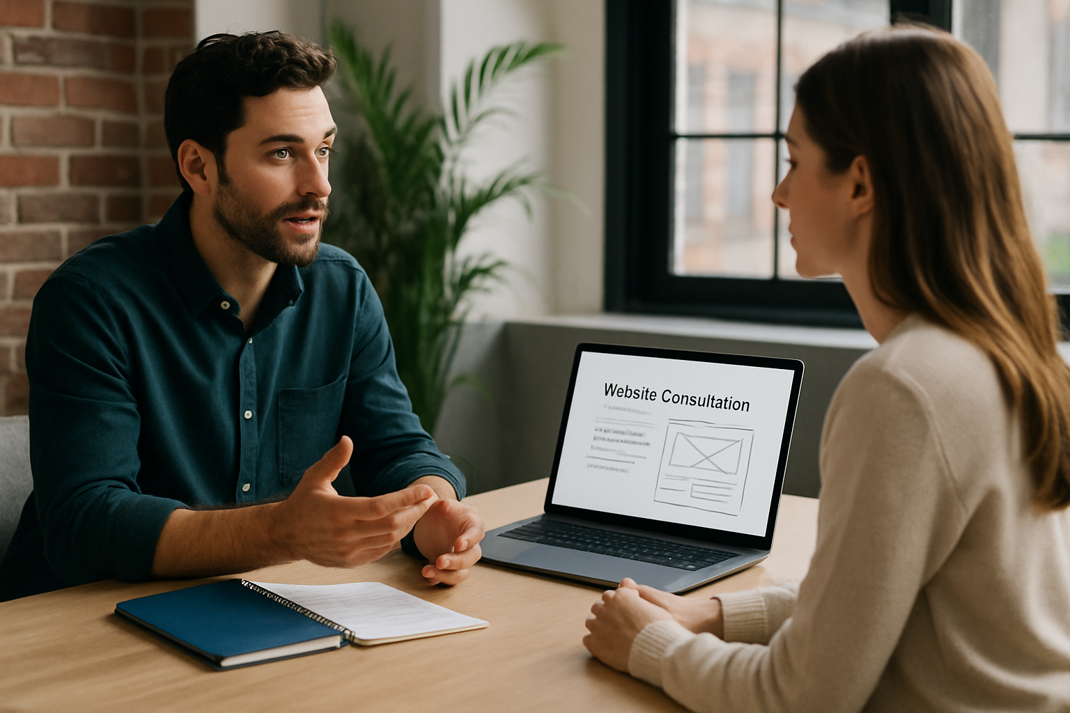 Designer consulting with a client