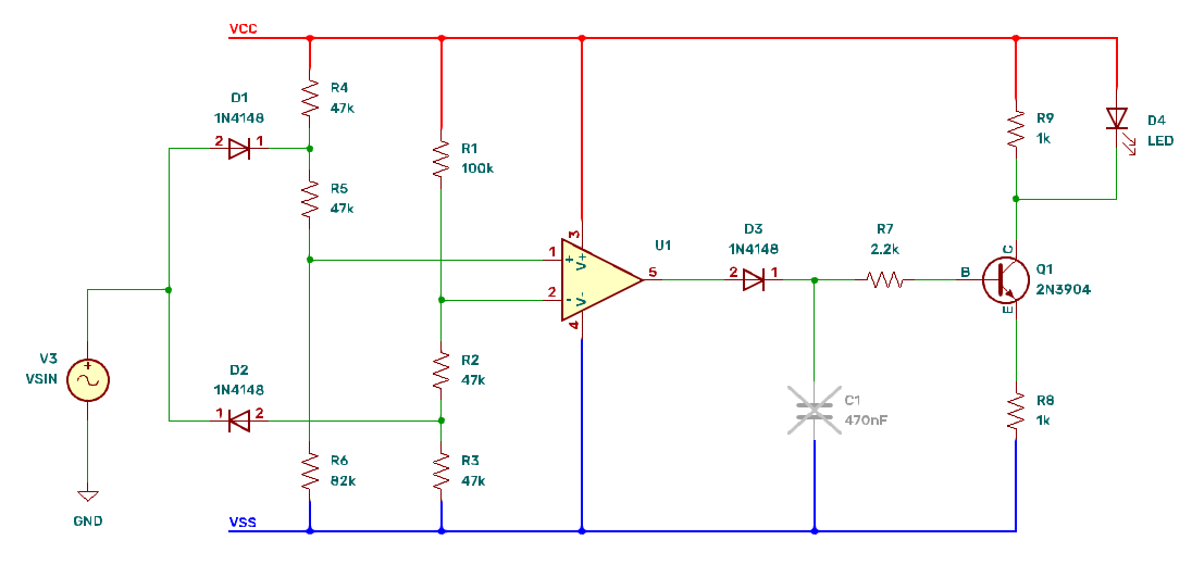 Figura 2. Circuito de una via en kicad
