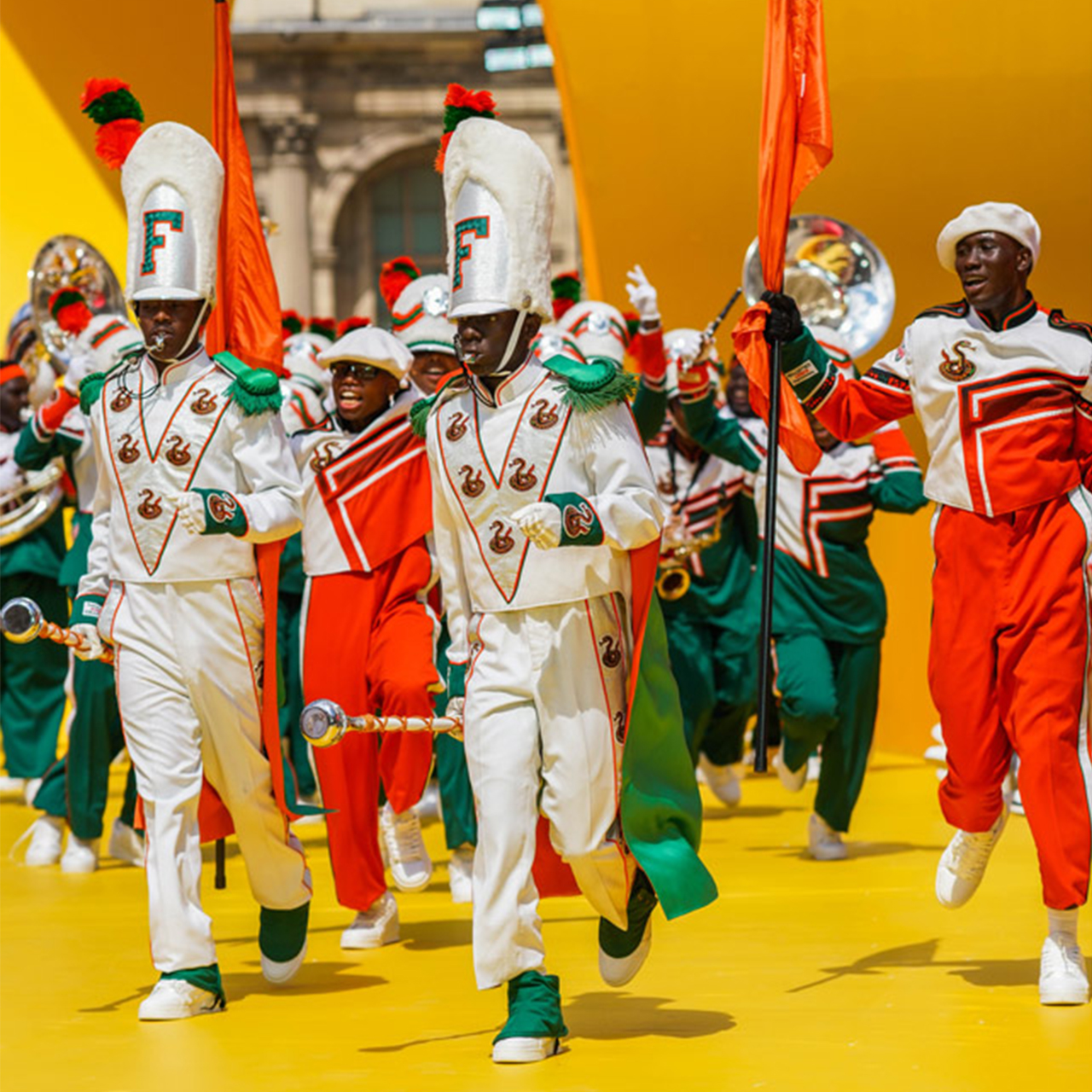 FAMU Marching Band '100' at Louis Vuitton SS23 Men's Show