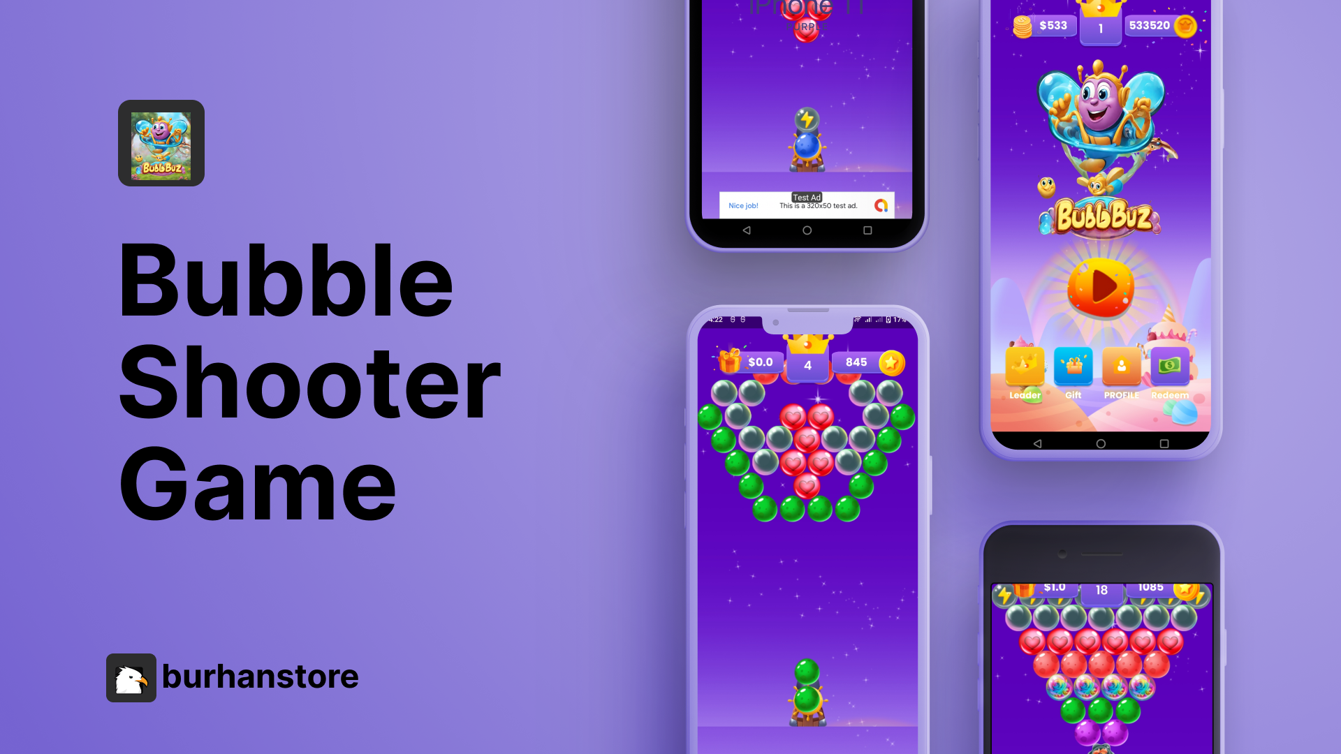 Bubb Buz Bubble Shooter Game - Rewards Earning Android Studio Project - 4