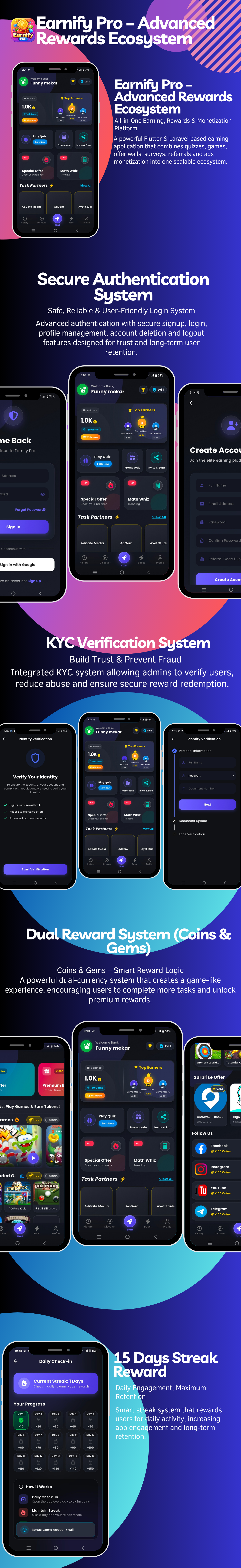Earnify Pro – Advanced Rewards, Quiz, Game & Offer Wall App - 4