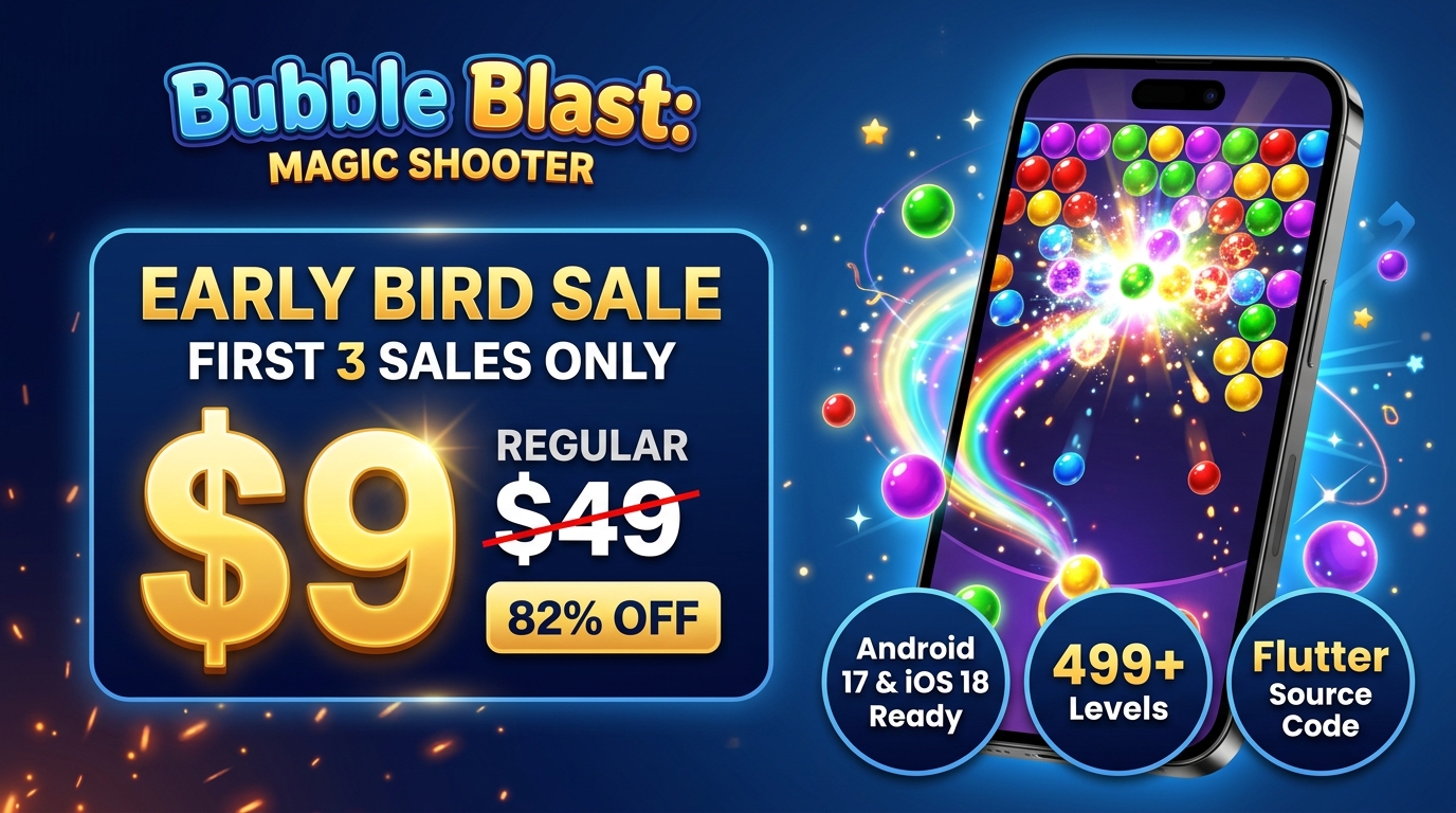 Bubble Blast - Early Bird Launch Offer: First 3 Sales Only $9 (Reg. $49)