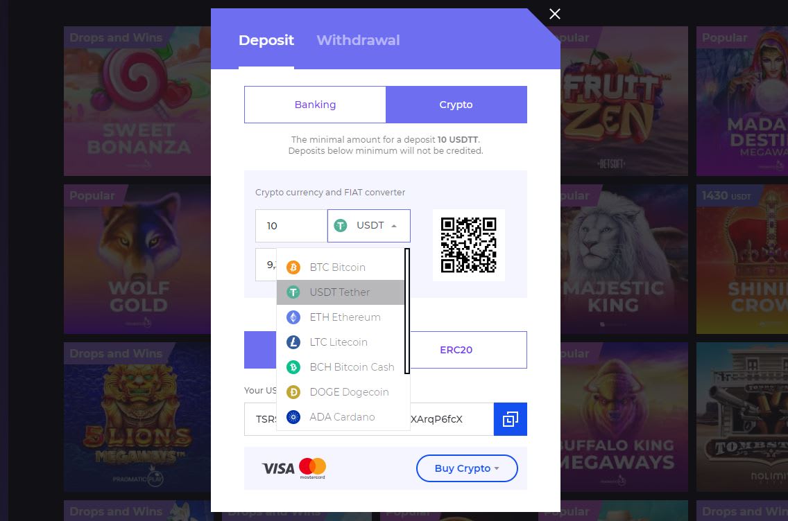 0xBet Deposits & Withdrawals