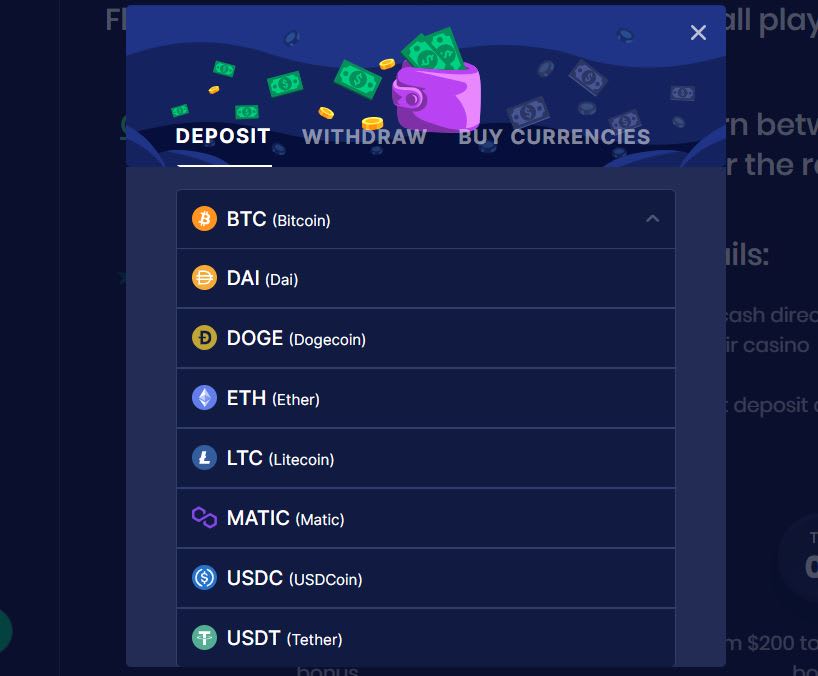 Flush Supported Cryptocurrencies