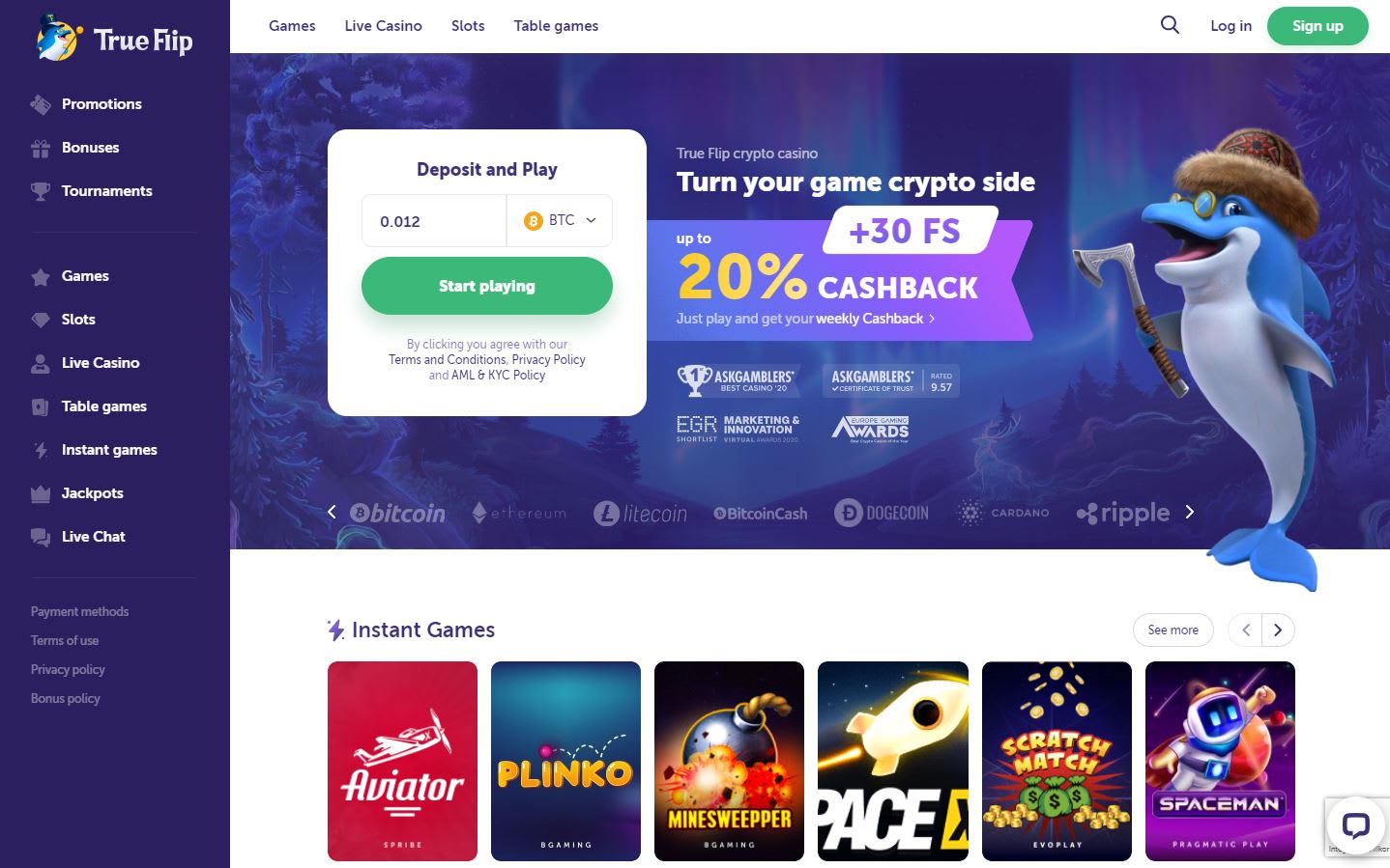 TrueFlip Crypto Casino (2023)