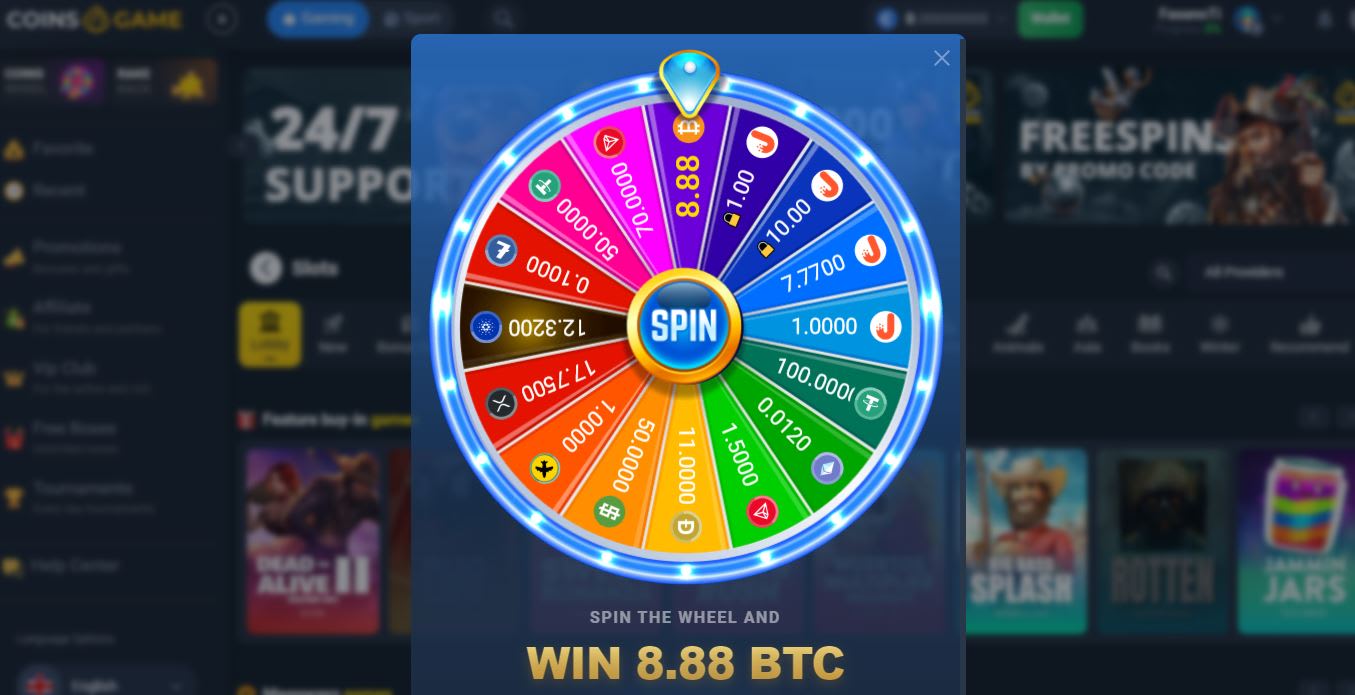 Coins Game Bonus Wheel