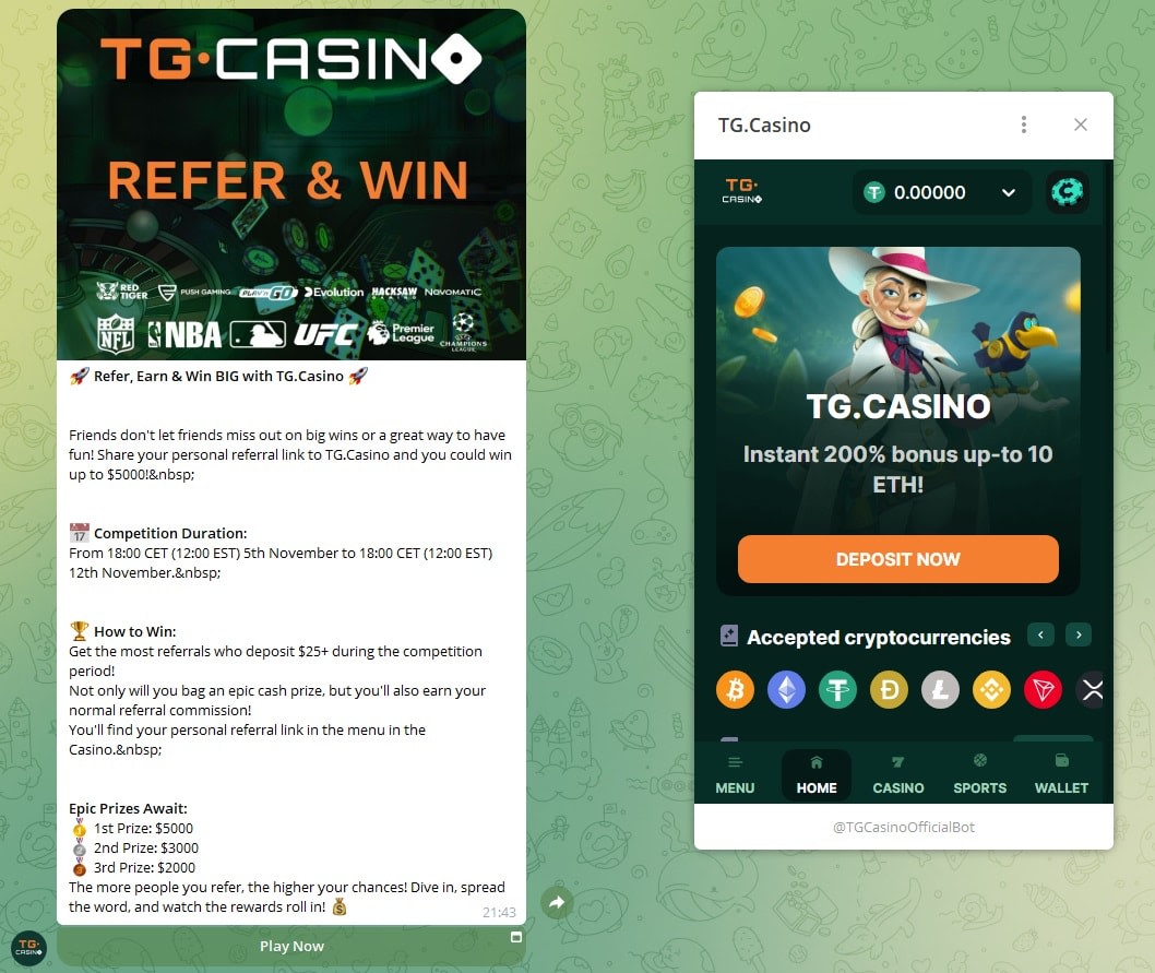 tg.casino login page