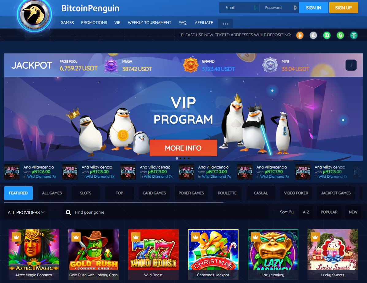 BitCoin Penguin Crypto Casino (2023)