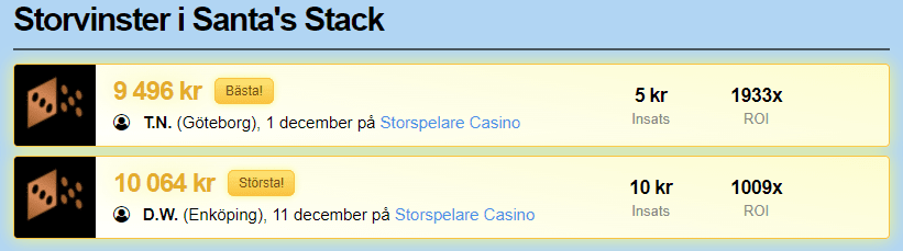 Storvinster i Santa's Stack (Relax)