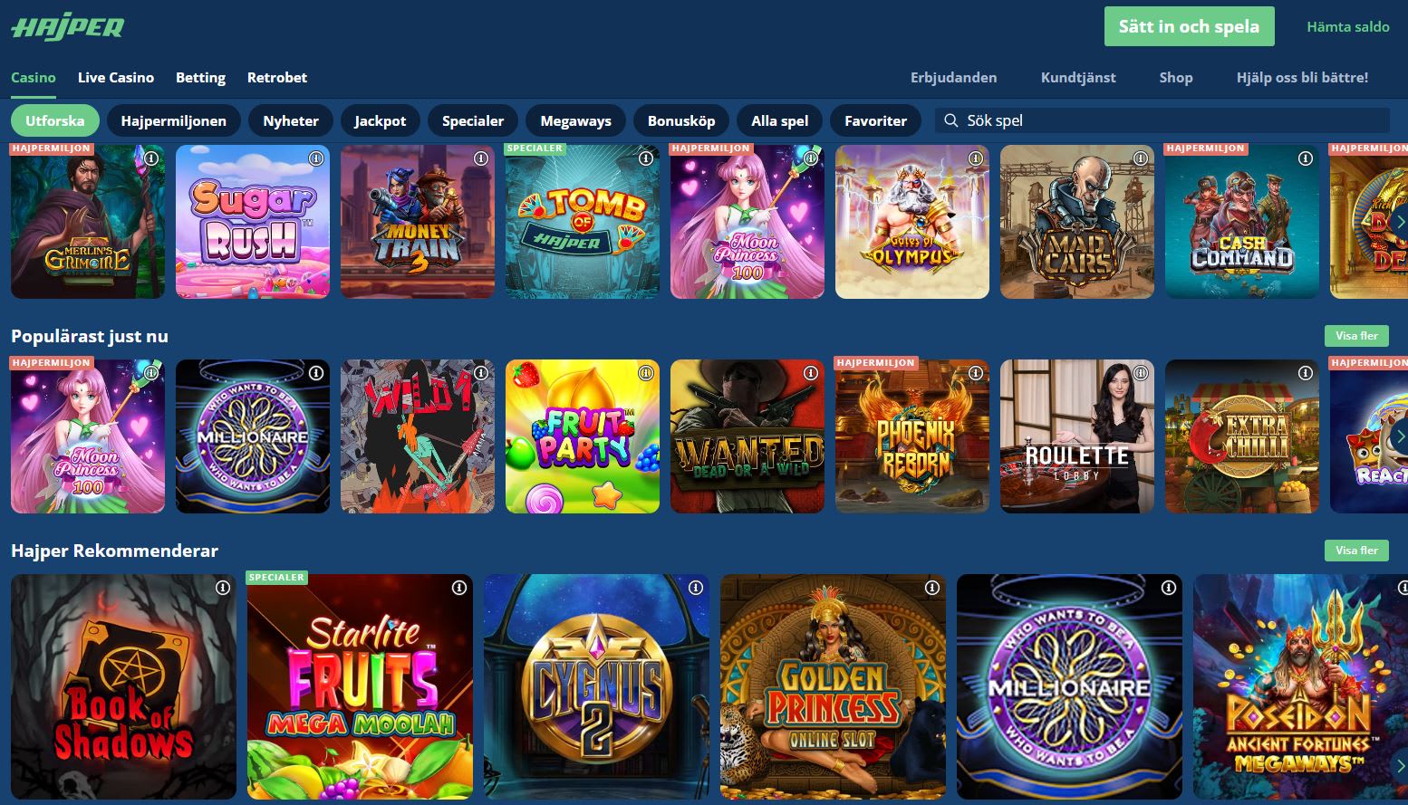 Hajper Casino Sverige 2022