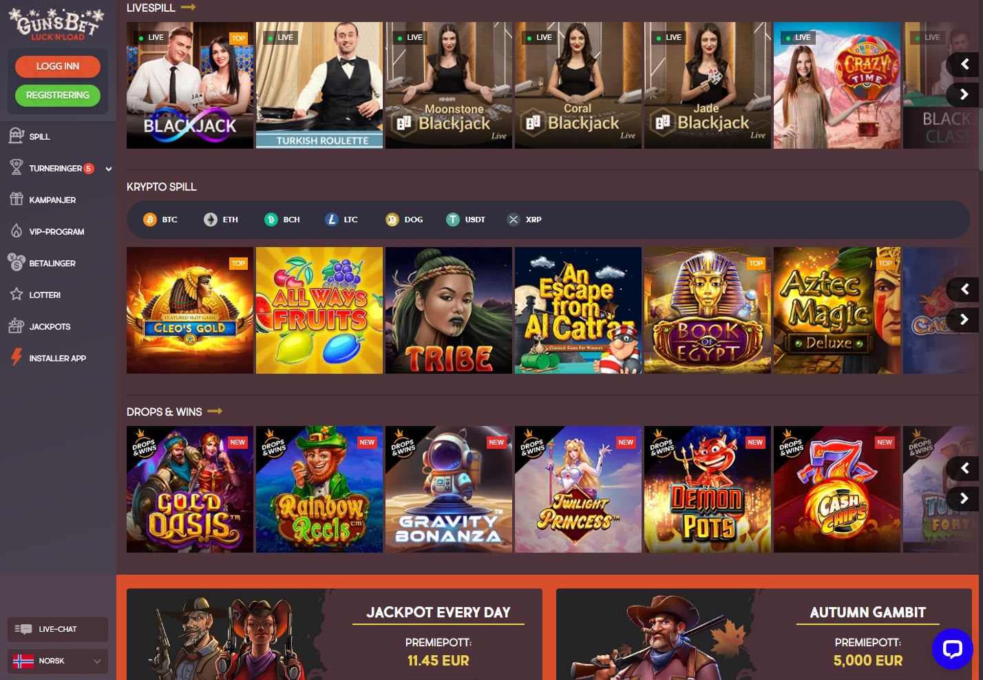 Gunsbet Casino Norge (2023)