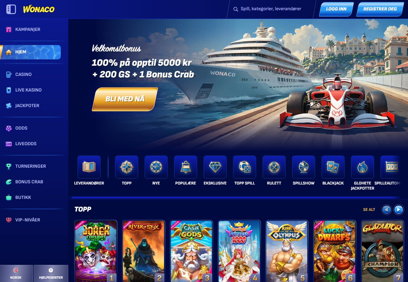 Wonaco Casino Norge