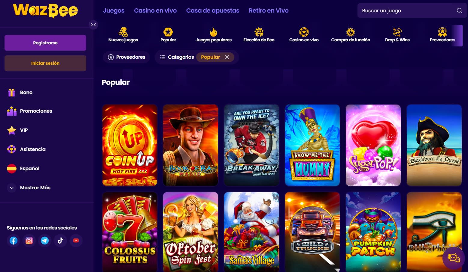 Wazbee Casino en Español