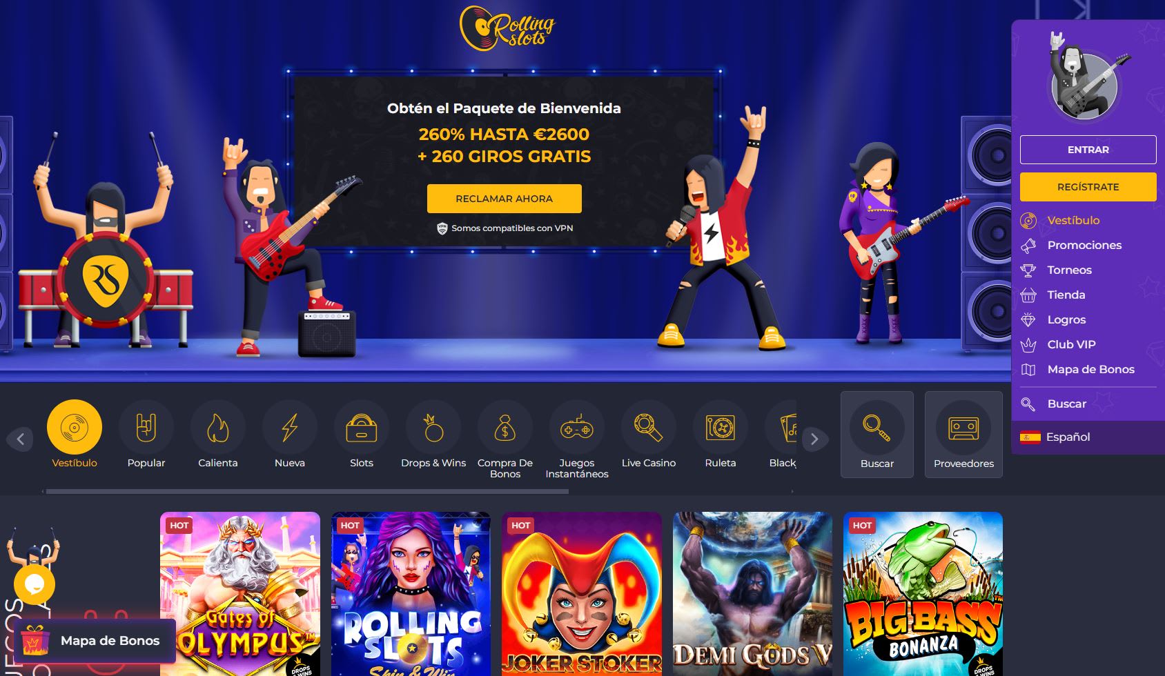 Rolling Slots  Casino en Español