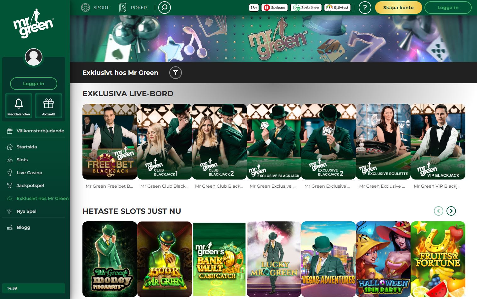 Mr Green Casino Sverige