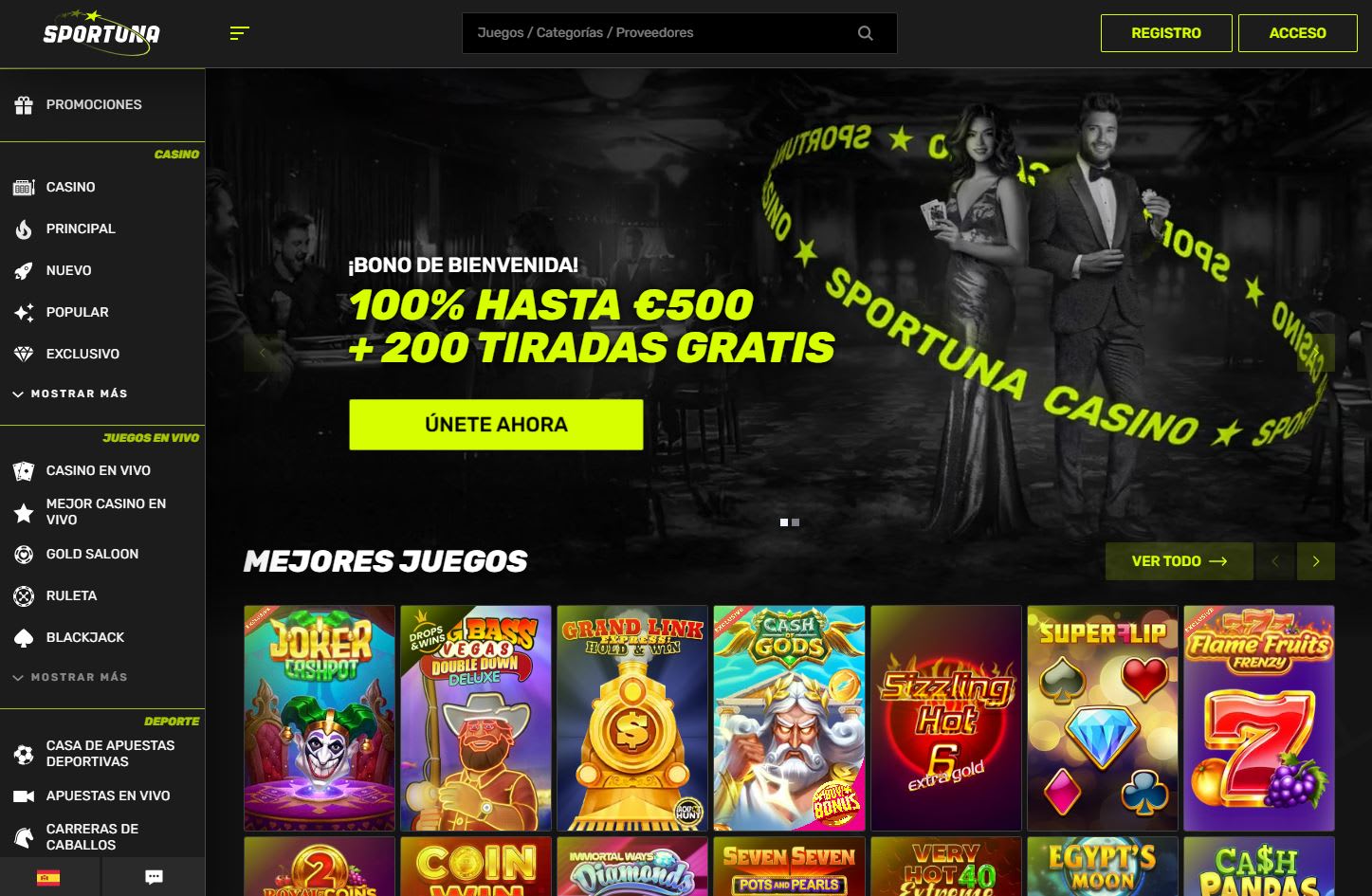 Sportuna Casino en Español