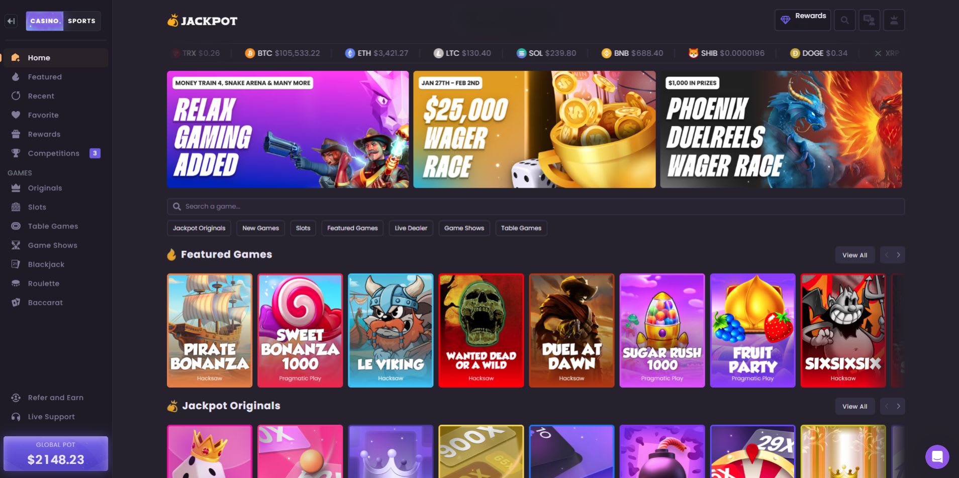 Jackpot.bet Homepage