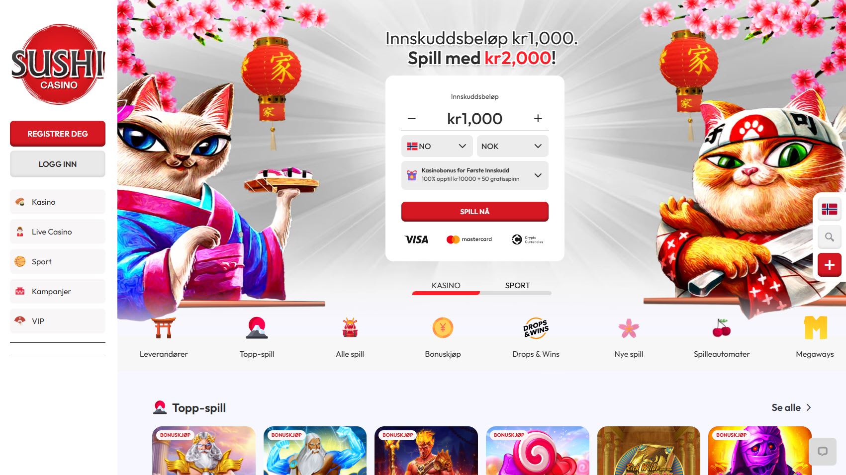 Sushi Casino Norge 2025