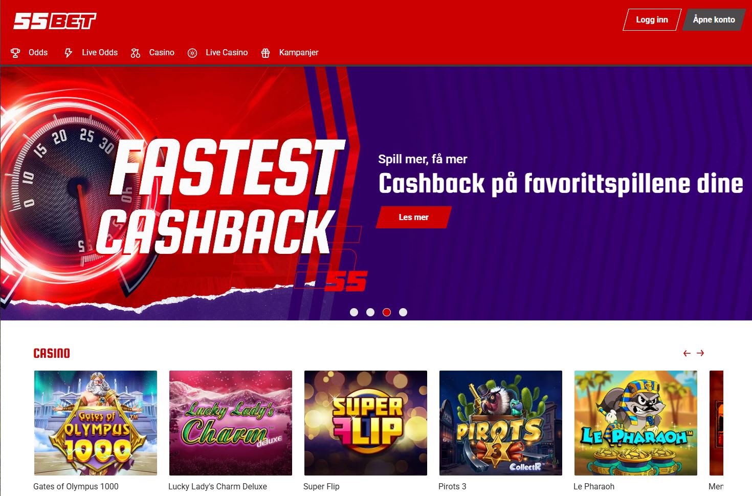 55bet Casino Norge 2025