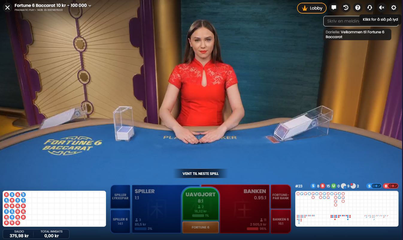 Fortune 6 Baccarat (Pragmatic Play Live)