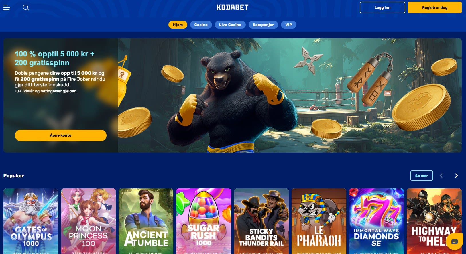 Kodabet Casino (på norsk) 2025